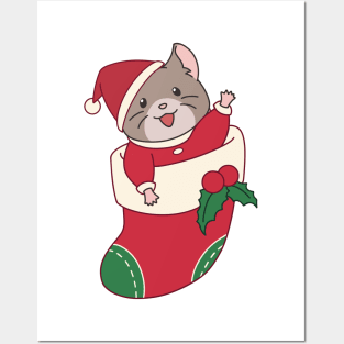 Cute Christmas mouse Posters and Art